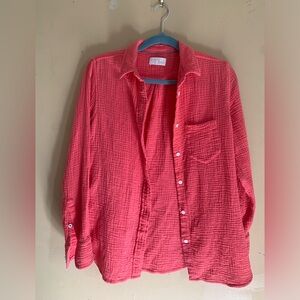 J Crew Re-Imagined Fuchsia Gauze Cotton Shirt
